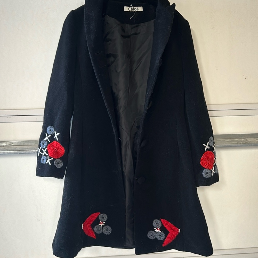 Chloé embroidery floral coat